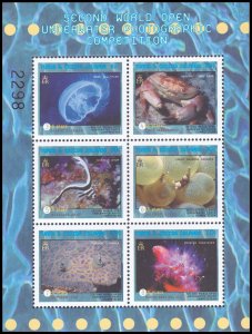 Turks & Caicos Islands 1999 Sc 1281g Jellyfish Crab Shrimp Flounder Tunicate