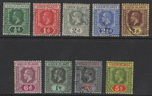 VIRGIN ISLANDS SG69/77 1913-9 DEFINITIVE SET DIE I FINE USED