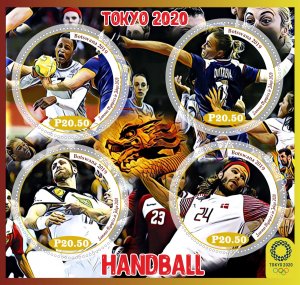 Stamps. Olympic games Tokyo Handball 2020 2019 year 1+1 sheets perforated