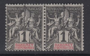 Dahomey, Scott 1 (Yvert 6), MNH pair