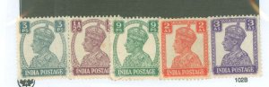 India #168-170/173-174 Unused
