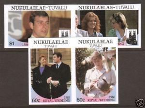 Tuvalu, Nukulaelae Sc 59-62, MNH. 1986 Royal Wedding, choice imperf pairs, fresh