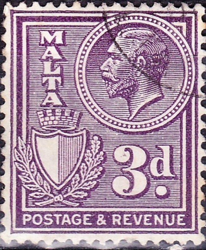 MALTA 1927 KGV 3d Violet SG162a FU