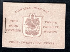 Scott BK33a, 1942 Issue, 2c, 2 panes of 6 (250b), Canada booklet postage stamps