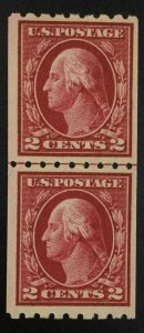 MOMEN: US STAMPS #411 2c LINE PAIR MINT OG NH VF LOT #74980-2*