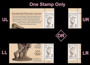 US 3087 Centennial Olympic Games 32c plate single MNH 1996