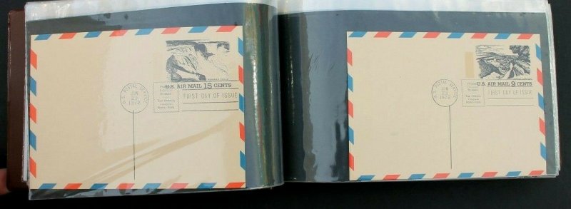US Stamp Collection, Postal Card FDC Large Lot of 100 Cards in Lighthouse Album