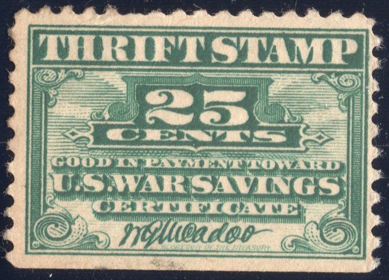 1917 25c green WW1 War Savings Stamp SC#WS1