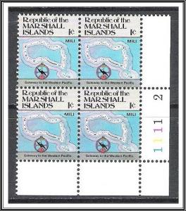Marshall Islands #35 Maps Plate Block MNH