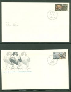 Canada 732/752 1977-78 2 U/A FDCs; Endangered Wildlife, Eastern Cougar, Perigrine Falcon