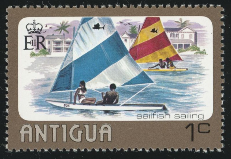 ANTIGUA Sc 439 VF/MNH - 1976 1c Water Sports - Sailing ship, sailboat