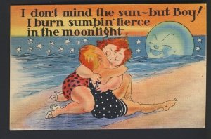 POSTAL HISTORY - US WALTER WELLMAN artist, couple kissing Blue Moon  POSTCARD