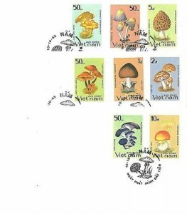 13102 - VIETNAM - Postal History - Set of 3 FDC COVER 1983 MUSHROOMS FUNGHI -