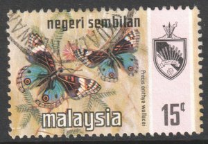 Malaya Negri Sembilan Scott 90 - SG96, 1971 Butterflies 15c used