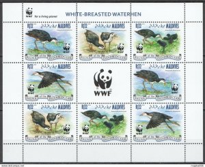 2013 Maldives Wwf Birds White-Breasted Waterhen #4878-4881 Kb(2Set) ** Nw0558