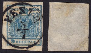 Austria - 1850 - Scott #5 - used - Type III - s.o.n. PESTH pmk Hungary