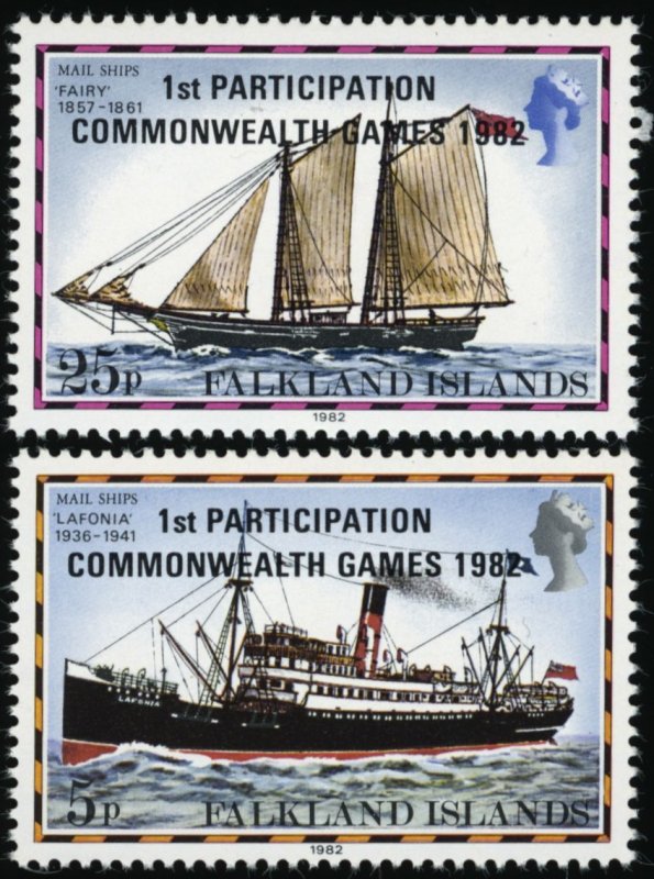 FALKLAND ISLANDS Sc 352-53 VF/MNH - 1982 1st Participation Commonwealth Games