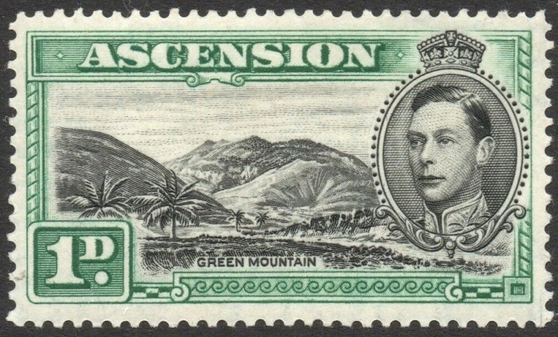 ASCENSION-1938-53 1d Black & Green Sg 39 AVERAGE MOUNTED MINT V38060