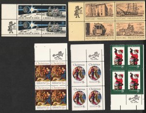 US, Lot of 5 Zip code Plate Blocks, MNH,  CV = $ 5.00, Lot 230818 -18