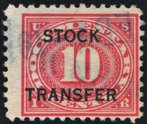 RD5 10¢ Stock Transfer Stamp (1918) Used