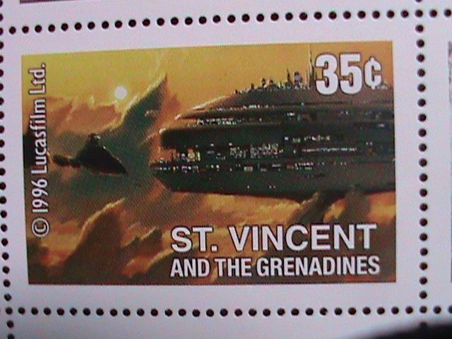 ​ST.VINCENT-1996-SC# 2269a  STARWAR-INSPACE BAR-LUKE-EMPIOR-WING FIGHTER-S/S