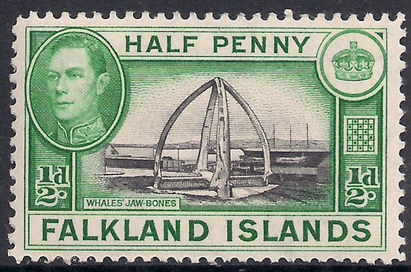 Falkland Islands 1938 - 50 KGV1 1/2d Whale Bones Umm SG 146 ( G502 )