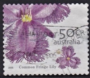 Australia - 2005 -Aust Wildflowers -Fringe Lily  50c used - Sheet Stamp