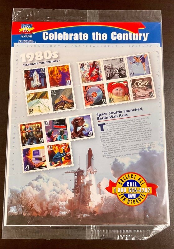 3182-3191 Celebrate The CENTURY Collection 10 Sheets of MINT stamps face 48.90 