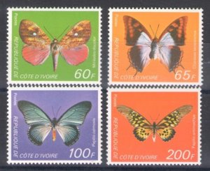 1978 Cote d'Ivoire, Butterfly - Yvert n. 469/72 - 4 Values - MNH**