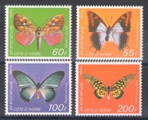 1978 Ivory Coast, Butterflies - Yvert no. 469/72 - 4 values - MNH**