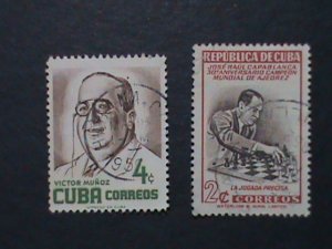 CUBA FAMOUS PERSONS VERY OLD CUBA STAMPS USED- VF WE SHIP TO WORLD WIDE.