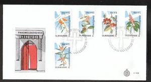 Suriname B203-B207 Flowers 1974 U/A FDC   