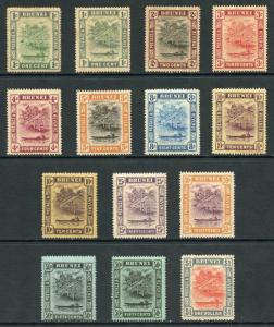 Brunei SG34/46 1908 Set to one dollar Average Mint