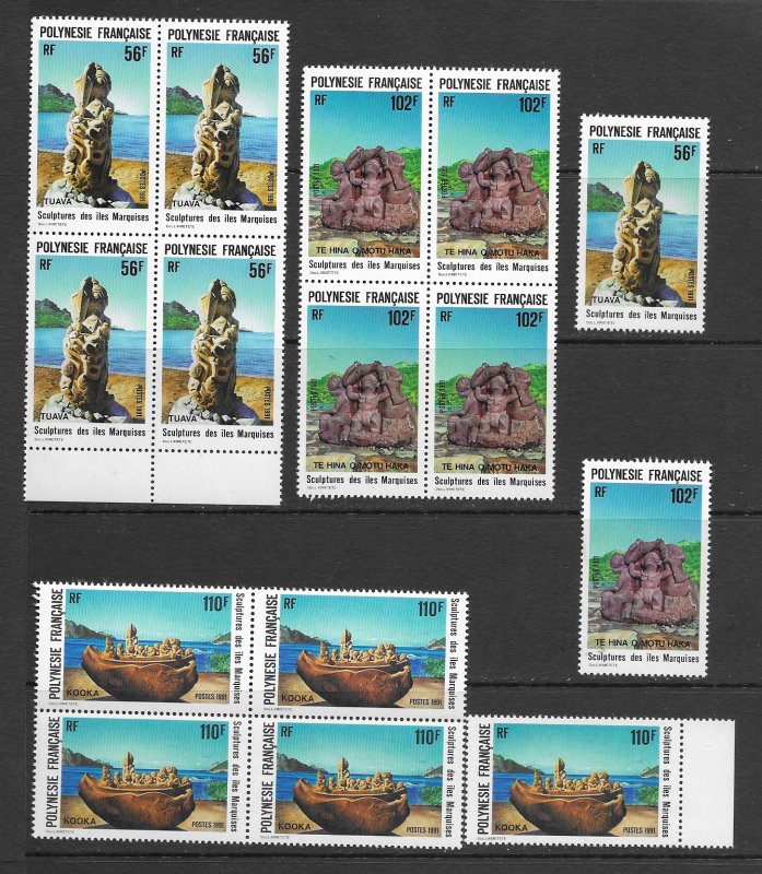 Fr. Polynesia 489,501-2,517,567-9,624-6  MNH sets, vf see desc. 2020 CV$66.40