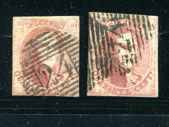 Belgium #8 and 8a used F-VF