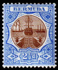 Bermuda Scott 37 (1906) Mint H OG F-VF, CV $35.00 C