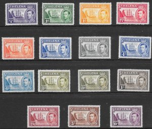 ST.HELENA SG131/40 1938-44 DEFINITIVE SET INCLUDING BOTH 8d SHADES MTD MINT (r)