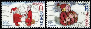 Norway #1692-1693  Used - Christmas Mr and Mrs Santa Claus (2012)