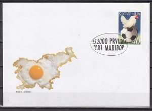 Slovenia, Scott cat. 402. Chicken on Soccer Ball issue. First day cover. ^