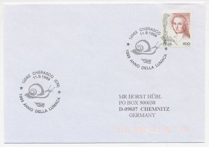 Cover / Postmark Italy 1999 Year of the snail