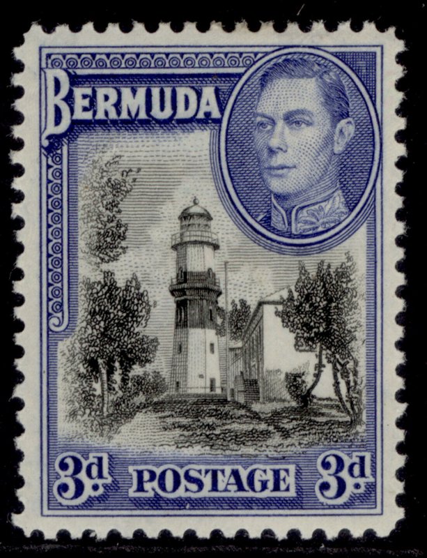 BERMUDA GVI SG114a, 3d black & deep blue, LH MINT.