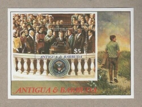 Antigua 1988 - President John F Kennedy - Souvenir Stamp Sheet Scott #1167 - MNH