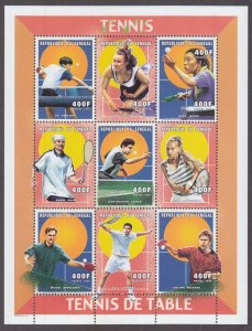 SENEGAL Sc # 1368a-i CPL MNH SHEET of 9 DIFF TABLE TENNIS GREATS