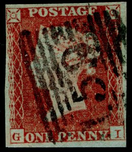 SG8, 1d red-brown PLATE 162, FINE USED. Cat £50. GI