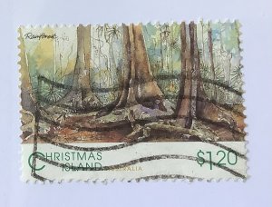 Christmas Island  1993 Scott 353 used - $1.20, landscape , rainforest