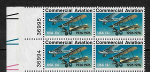 US Stamps,1976 Commercial Aviation,plate block,Scott # 1684,VF MNH**