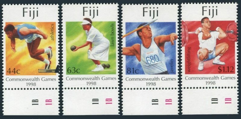 Fiji 825-828,MNH.Mi 855-858. Commonwealth Games,Malaysia-1998.Athletics,Javelin,