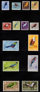 UGANDA 1965 Birds; Scott 97-110, SG 113-26; MNH