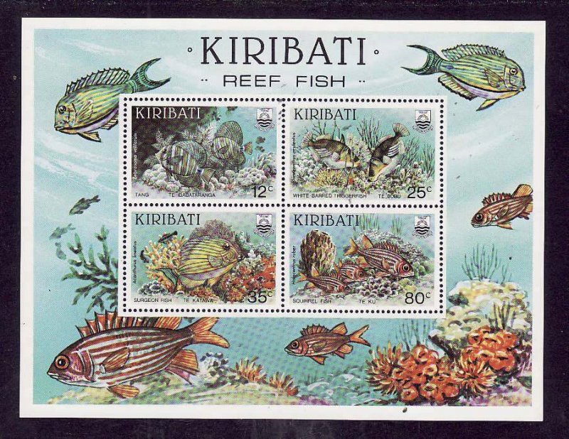 Kiribati-Sc#455a-Unused NH sheet-Reef Fish-Marine Life-1985-