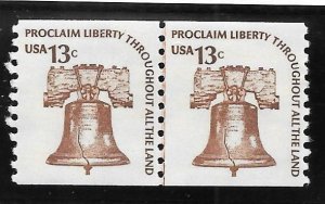 U.S. Scott #1618 MNH 13c Joint Line Pair Liberty Bell Stamps 2018 CV $9.00